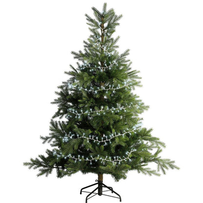 Lumineo Plug In Christmas Lights (Mains Powered) - 1000 Cool White LED String Lights Cool White - White Cable