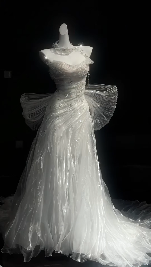 Luxury Strapless Mermaid Long Wedding Dresses Tulle White Bridal Gowns Sleeveless Bridal Dresses