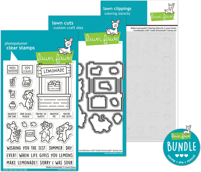 make lemonade! (stamp+die+coloring stencil bundle)