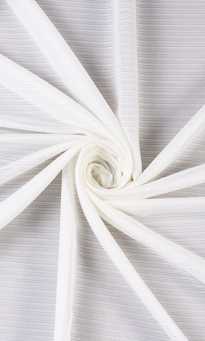 Striped Sheer Curtains for Living, Bedroom, Kitchen, Bathroom (Chiffon White)