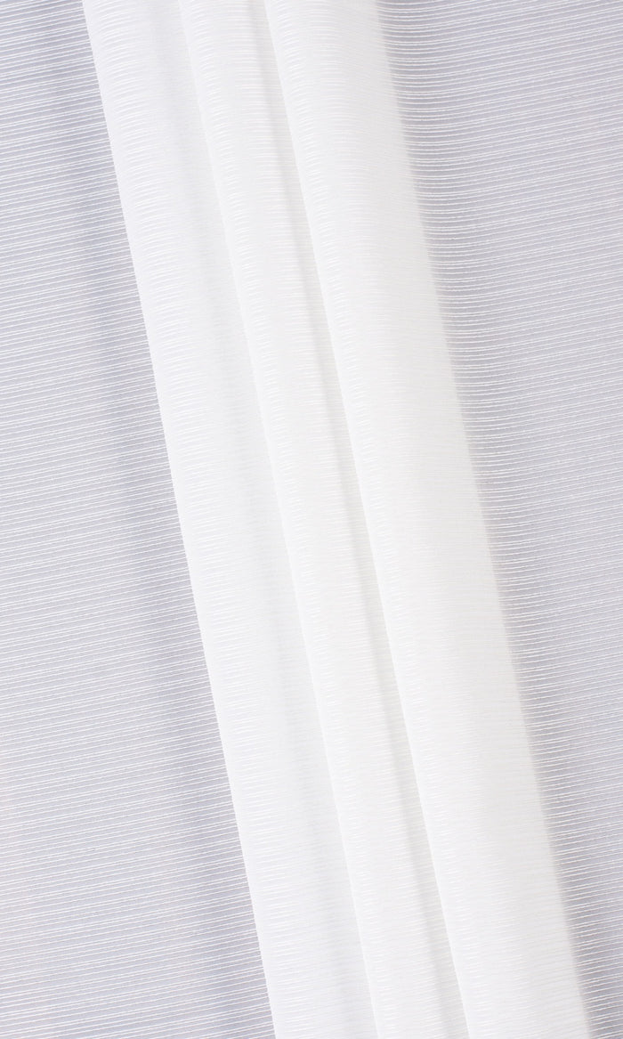 Striped Sheer Pinch Pleat, Rod Pocket, Eyelet Curtains (Chiffon White)