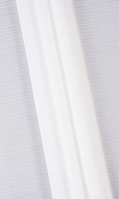 Striped Sheer Pinch Pleat, Rod Pocket, Eyelet Curtains (Chiffon White)