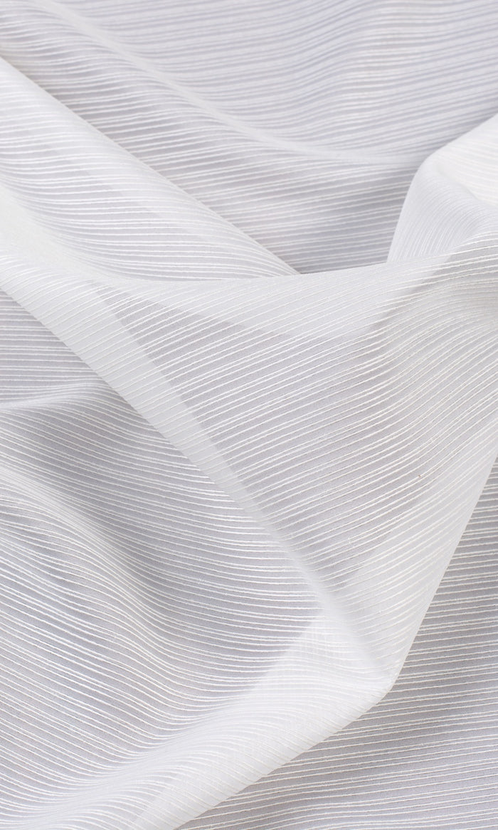 Striped Sheer Made-to-Measure Curtains (Chiffon White)