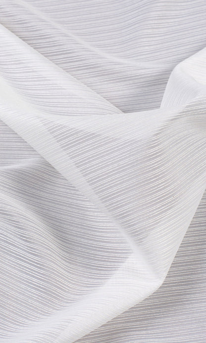 Striped Sheer Made-to-Measure Curtains (Chiffon White)
