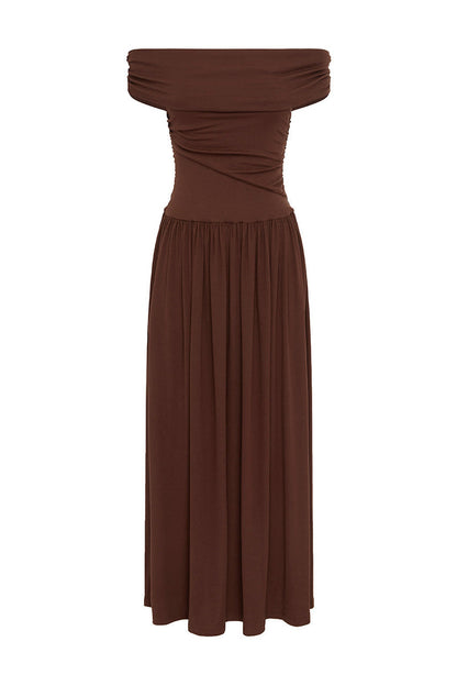 Manalla Maxi Dress - Brown - SHOPJAUS - JAUS