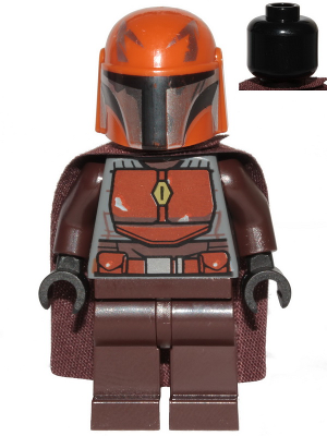 Mandalorian Tribe Warrior - Male, Dark Brown Cape, Dark Orange Helmet