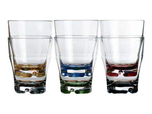 Party Stacking Water Glass Colors Base (Set of 6) - FO4078 - Five Oceans