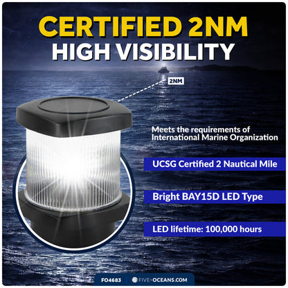 Masthead LED Anchor Navigation Light,  12V DC - 2NM - FO4683 - Five Oceans