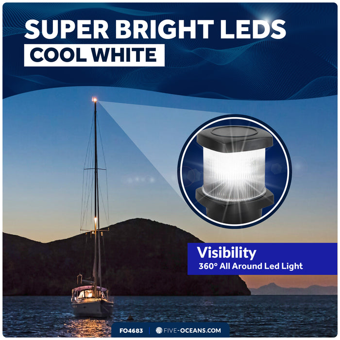 Masthead LED Anchor Navigation Light,  12V DC - 2NM - FO4683 - Five Oceans