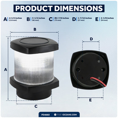 Masthead LED Anchor Navigation Light,  12V DC - 2NM - FO4683 - Five Oceans