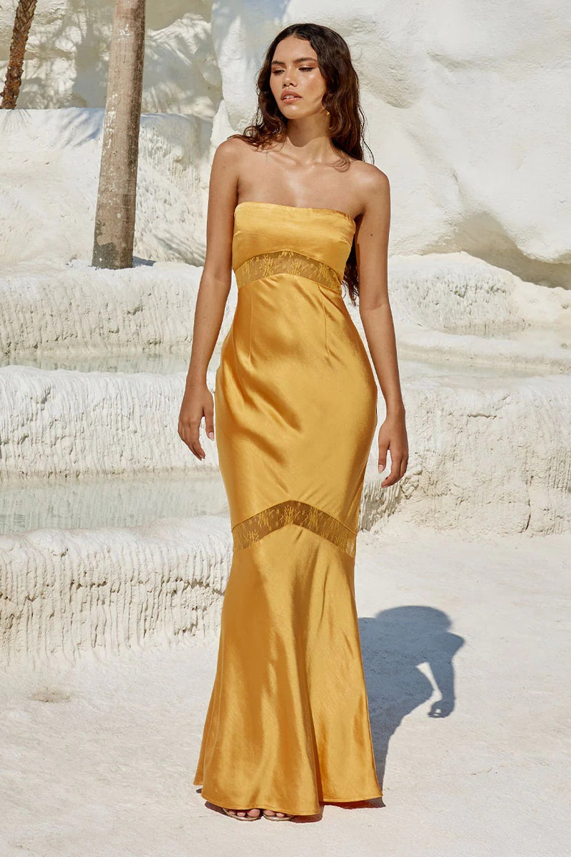 Malrose Strapless Dress - Orange - SHOPJAUS - JAUS