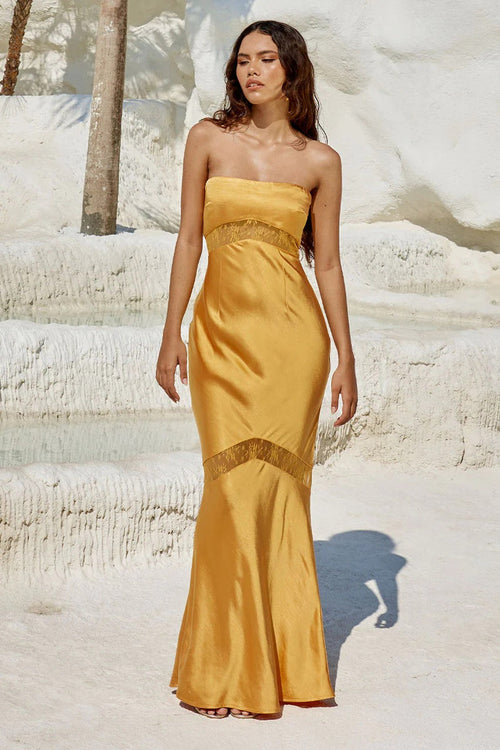 Malrose Strapless Dress - Orange - SHOPJAUS - JAUS