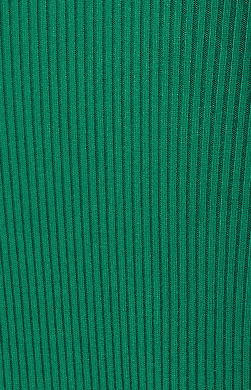 Merino One Shoulder Knit Dress - Emerald - JAUS