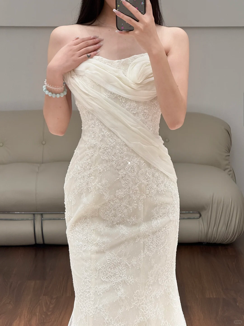 Mermaid Lace Wedding Dress White Elegant Wedding Gowns