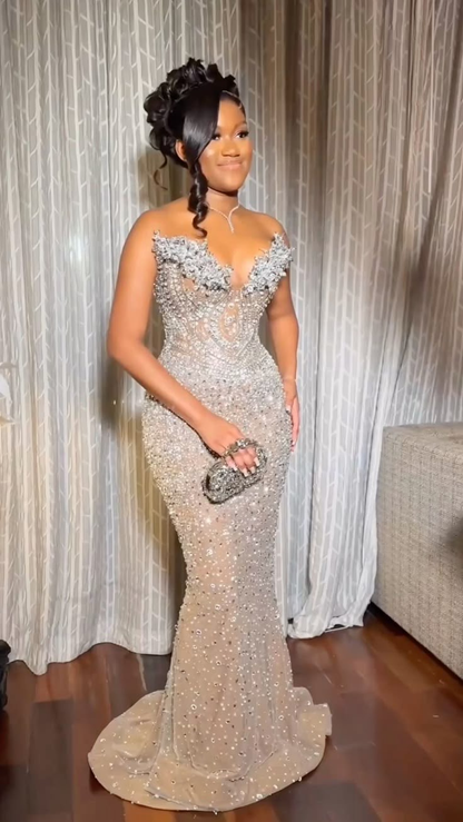 Mermaid Long Prom Dress Elegant Evening Party Dress