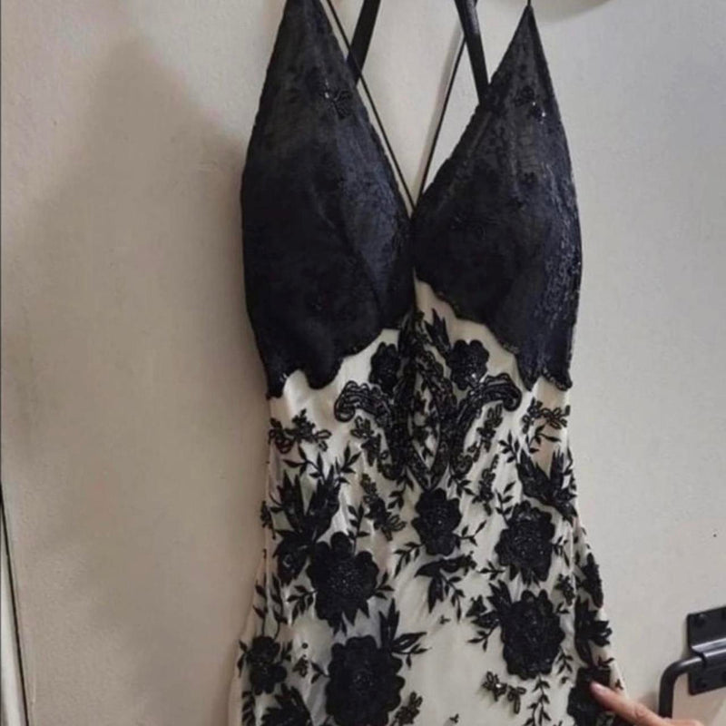 Mermaid Spaghetti Strap Chiffon Applique Long Prom Dresses Temperament Party Dresses