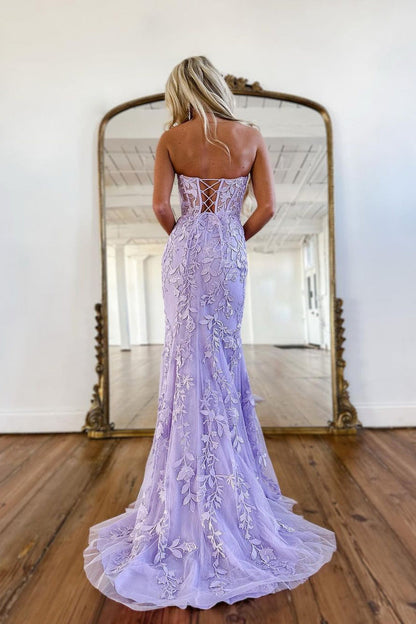 Mermaid Sweetheart Yellow Lace Prom Dress with Beading