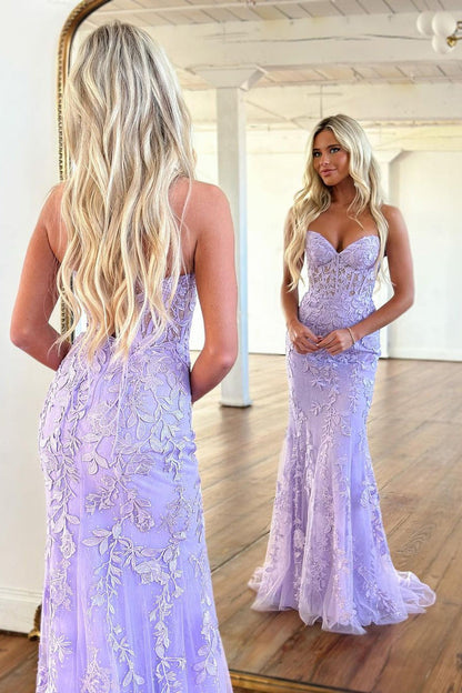 Mermaid Sweetheart Yellow Lace Prom Dress with Beading