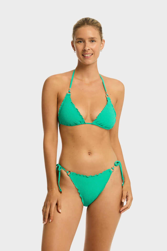 Messina Tie Side Bikini Bottom in Evergreen