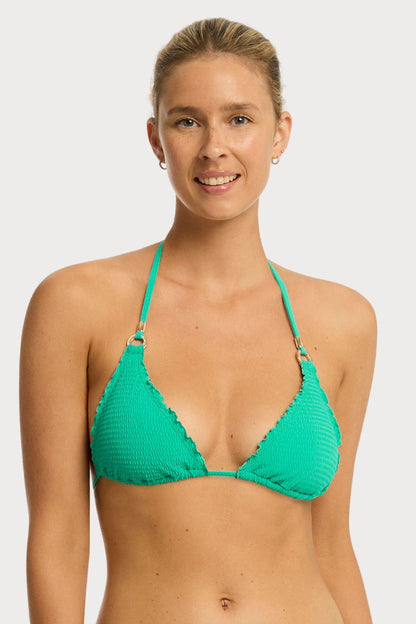 Messina Triangle Bikini Top in Evergreen