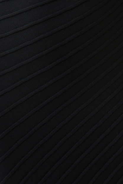 Milasandra Pleated Knit Dress - Black
