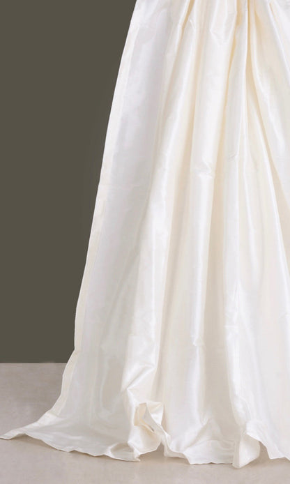 Shantung Silk Window Treatments Fabric By the Metre (White/ Ivory)