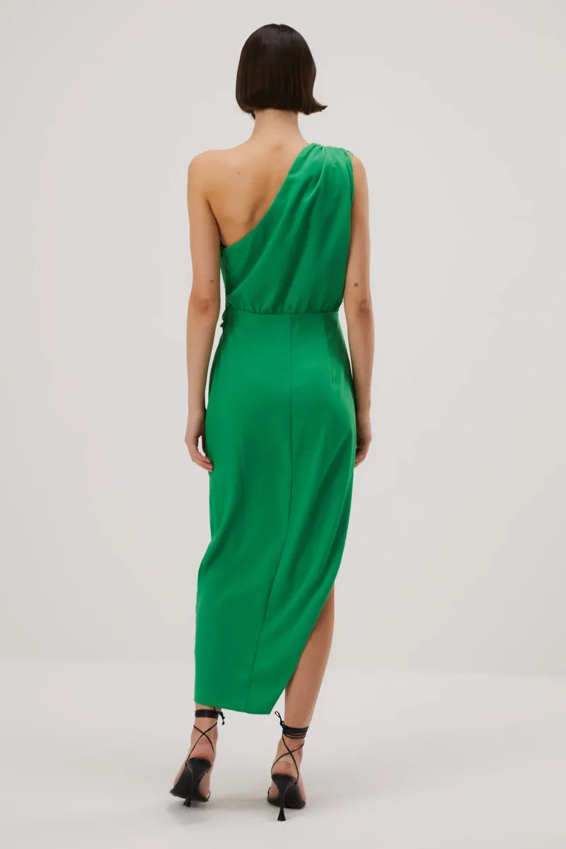 Misha Brooks Satin Midi Dress - Island Green - JAUS