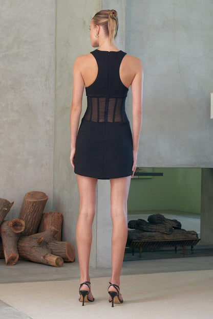 Misha Coco Mini Dress - Black - JAUS