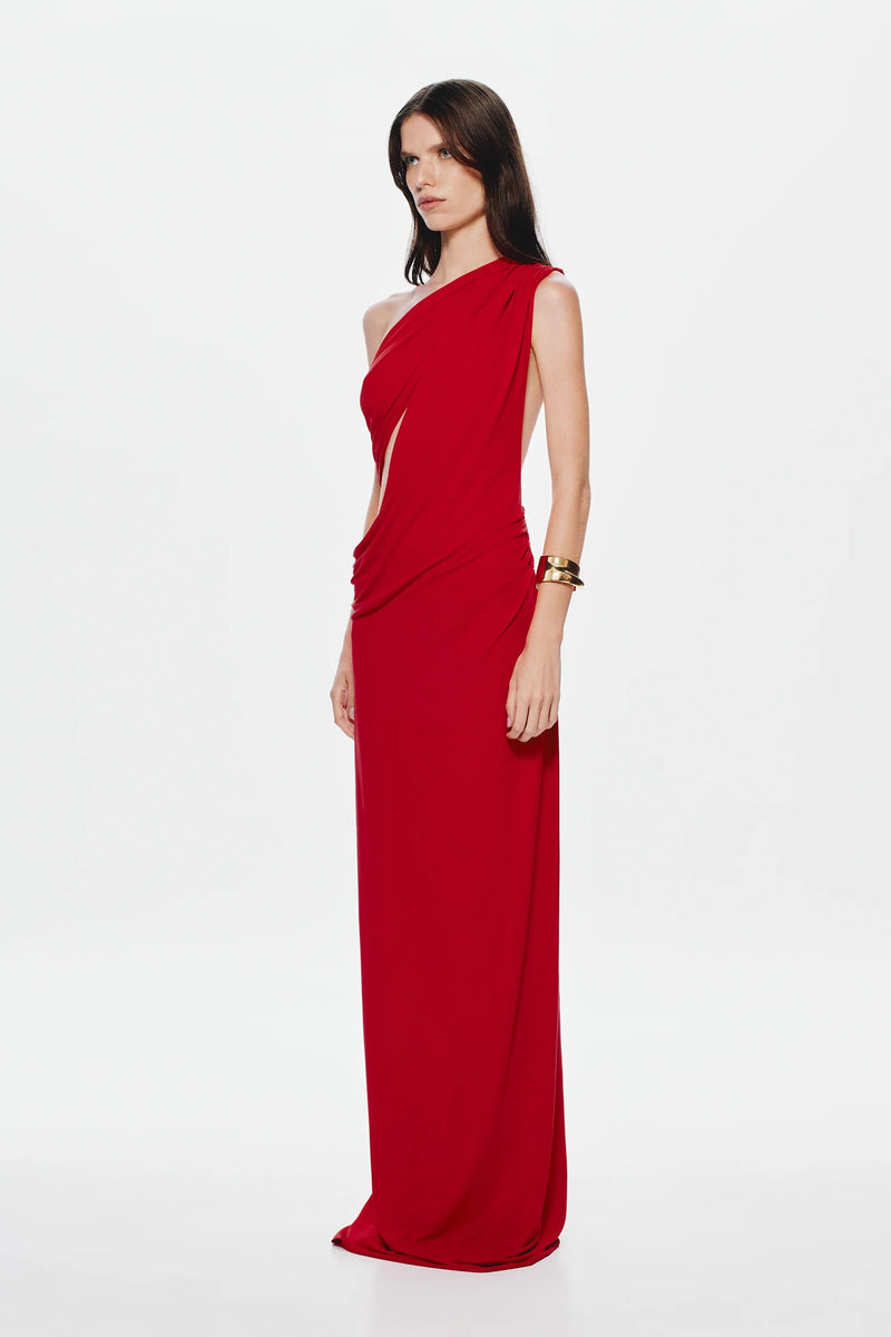 Misha Solstice Cupro Maxi Dress - Cherry