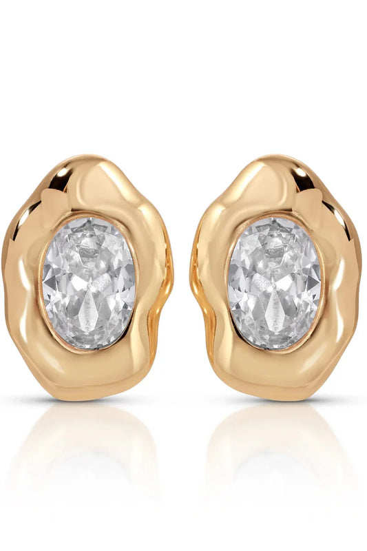 Molten Glow Crystal Studs - Clear