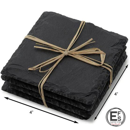 Handcrafted personalized slate coasters for bridal shower gift with monogram engraving