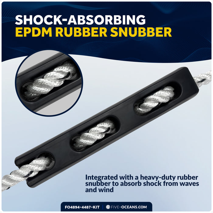 Mooring Snubber Docking Kit, 9/16" x 20' Dock Lines, 4-Pack - FO4894-4487-KIT - Five Oceans