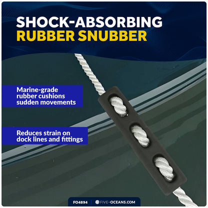 Mooring Snubber for Dock Lines, Fits 5/8" - 11/16" Rope, Rubber - FO4894 - Five Oceans