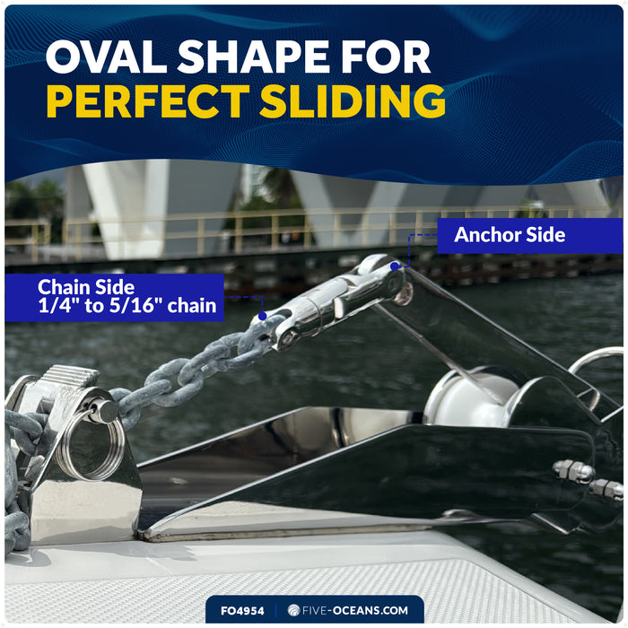Multidirectional Anchor Swivel for 1/4" - 5/16" Chain, AISI316 Stainless Steel - FO4954 - Five Oceans