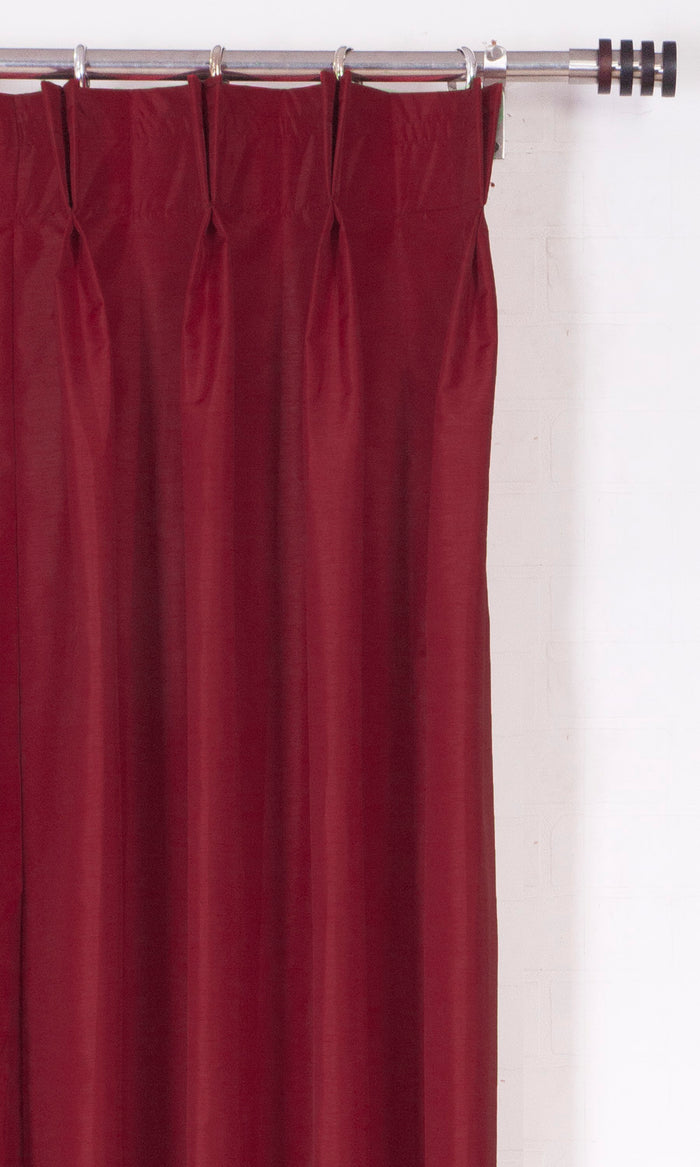 Faux Silk Home Textile Fabric Material By the Metre (Red/ Orange)