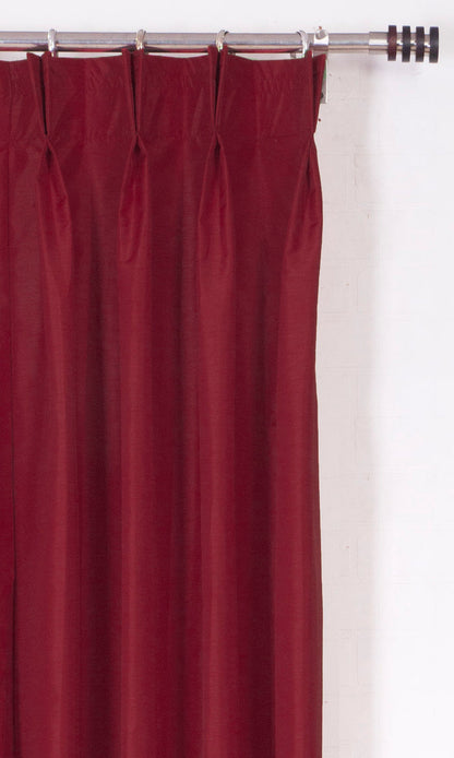 Faux Silk Home Textile Fabric Material By the Metre (Red/ Orange)