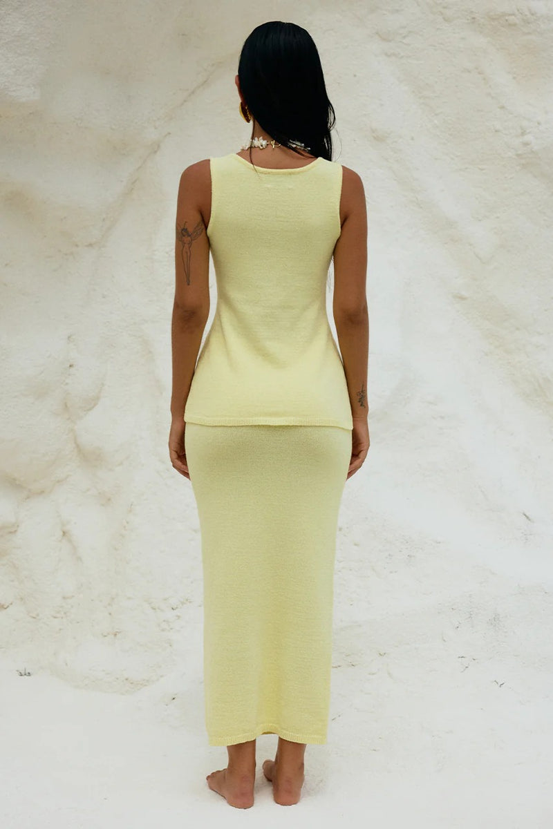 Nadine Midi Skirt - Lemon - SHOPJAUS - JAUS