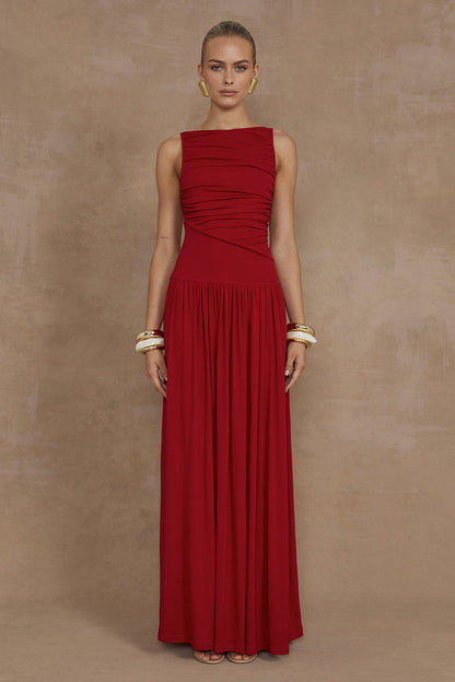 Nalla Maxi Dress - Cherry - SHOPJAUS - JAUS