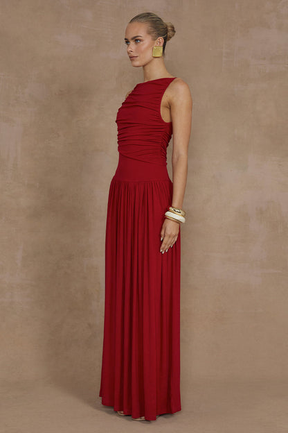 Nalla Maxi Dress - Cherry - SHOPJAUS - JAUS