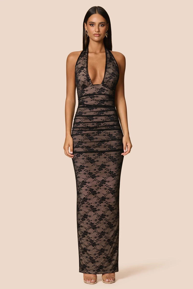Nookie Arabella Halter Maxi Dress - Black
