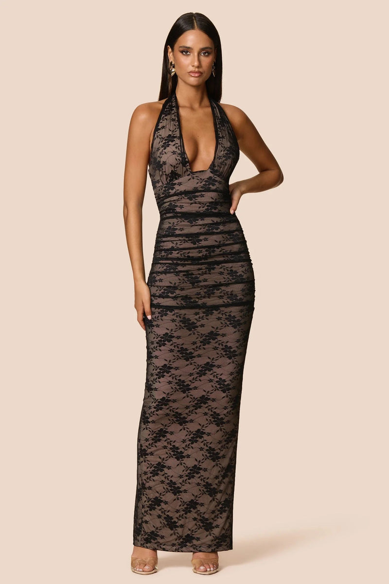 Nookie Arabella Halter Maxi Dress - Black