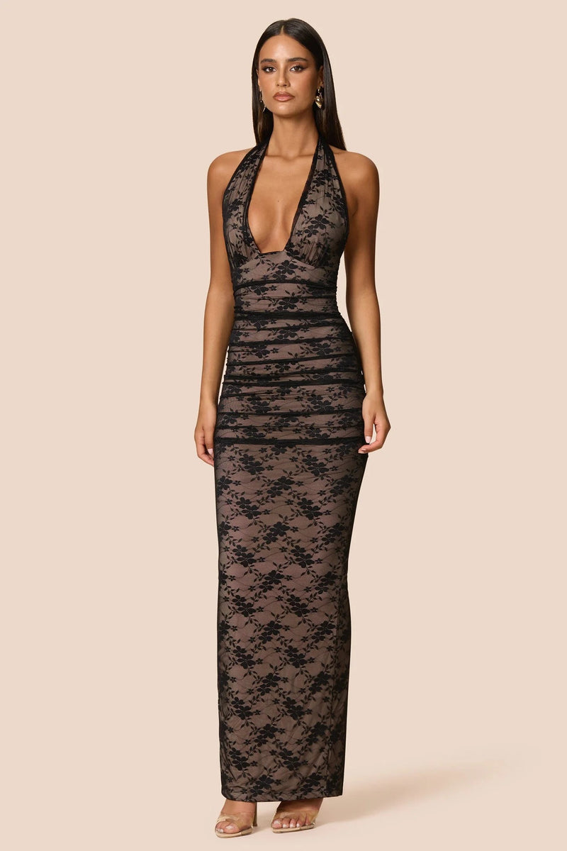 Nookie Arabella Halter Maxi Dress - Black