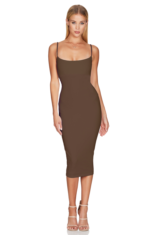 Nookie Bailey Midi Dress - Mocha - SHOPJAUS - JAUS