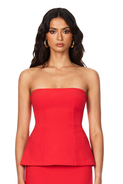 Nookie Caroline Strapless Top - Red - SHOPJAUS - JAUS