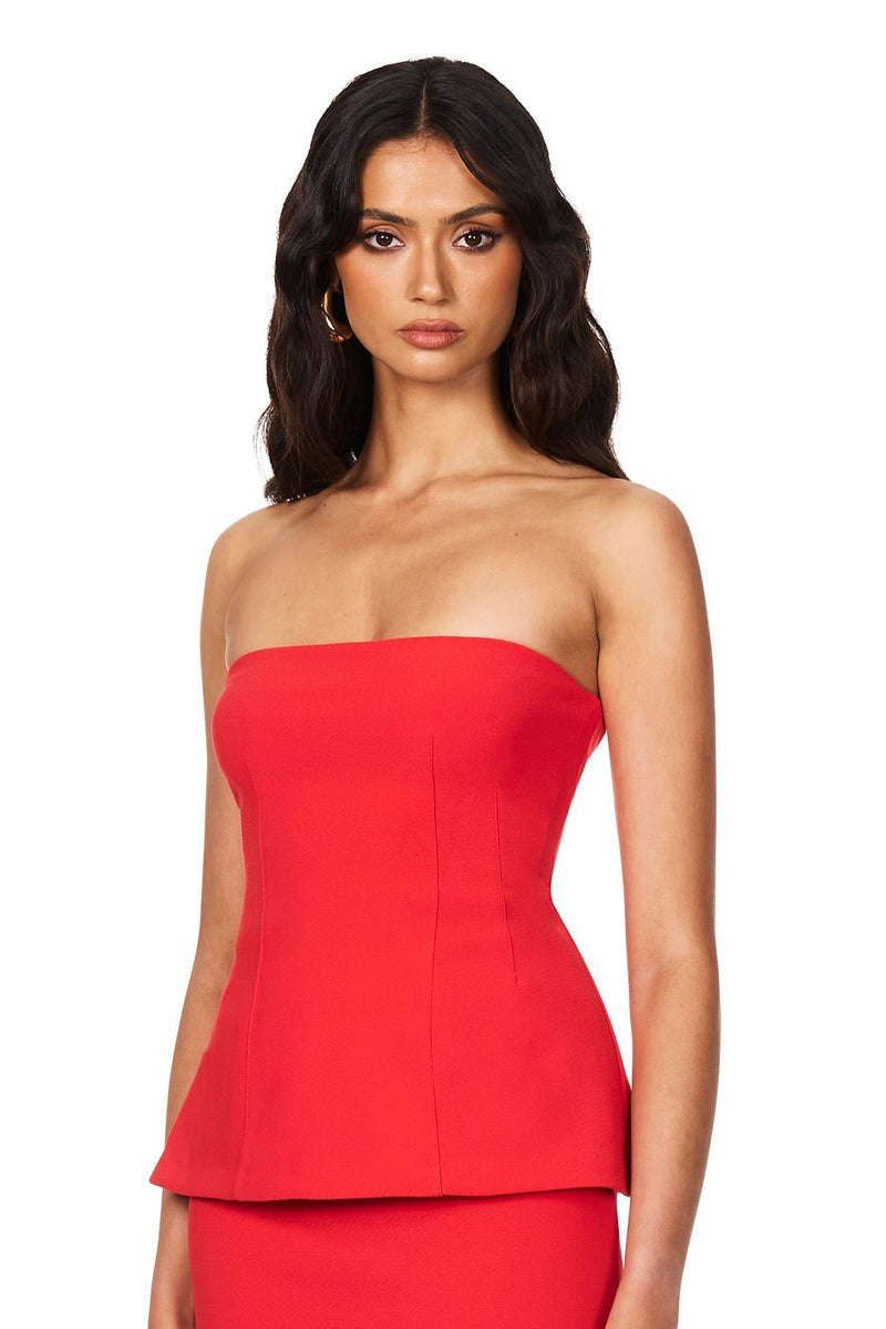 Nookie Caroline Strapless Top - Red - SHOPJAUS - JAUS