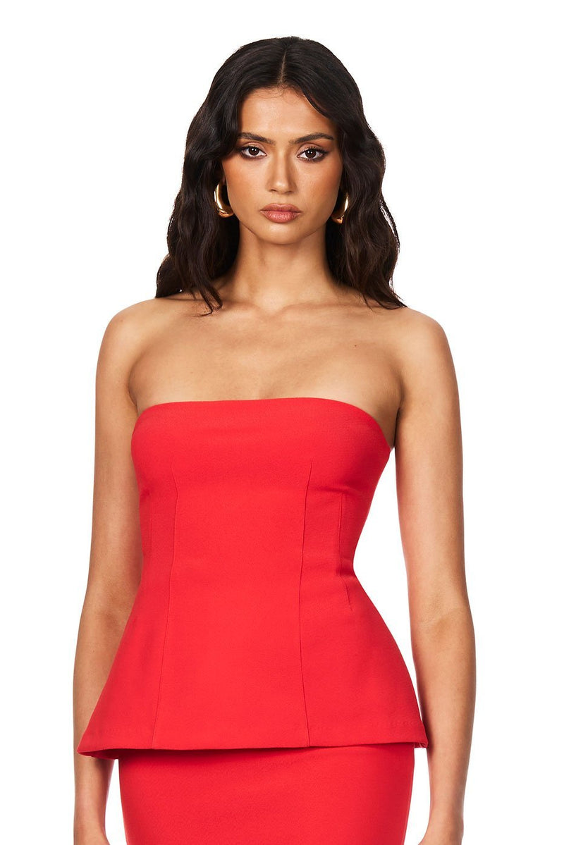 Nookie Caroline Strapless Top - Red - SHOPJAUS - JAUS