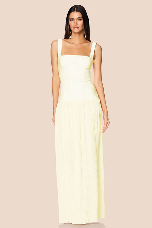 Nookie Desiree Square Neck Maxi Dress - Lemon - SHOPJAUS - JAUS