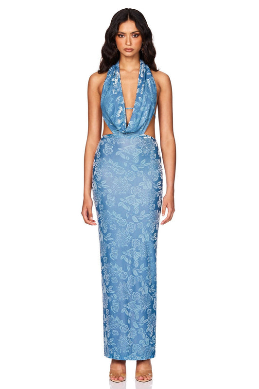Nookie Isabella Maxi Dress - Dusty Blue - SHOPJAUS - JAUS