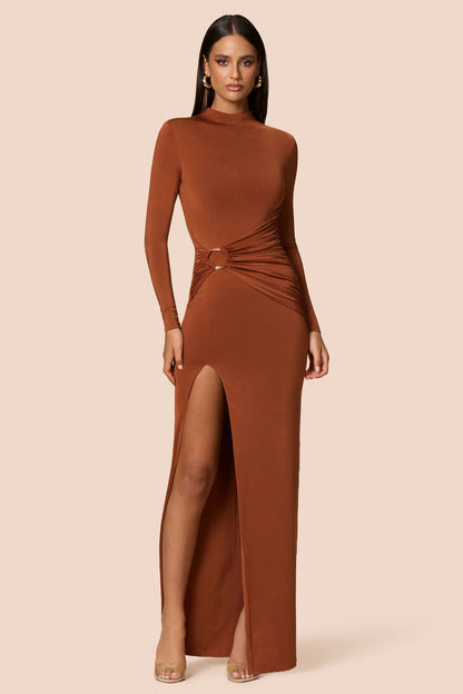 Nookie Kaia Long Sleeve Maxi Dress - Clay