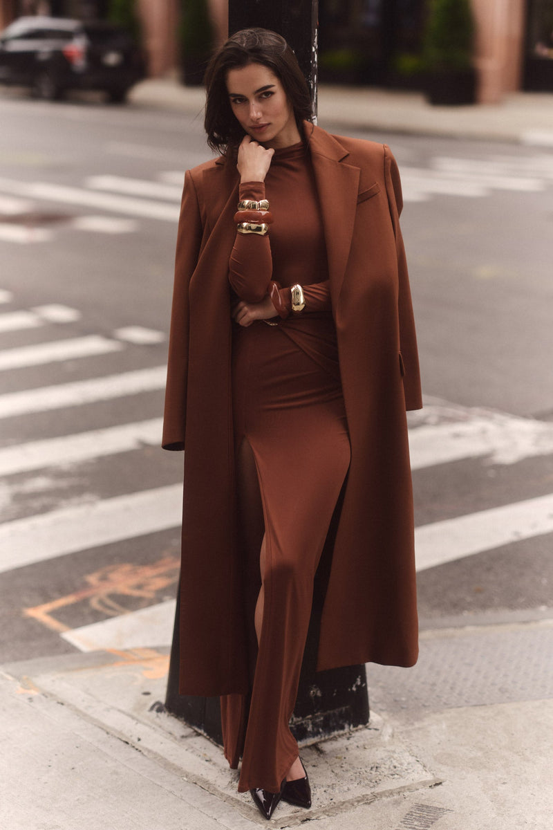 Nookie Kaia Long Sleeve Maxi Dress - Clay